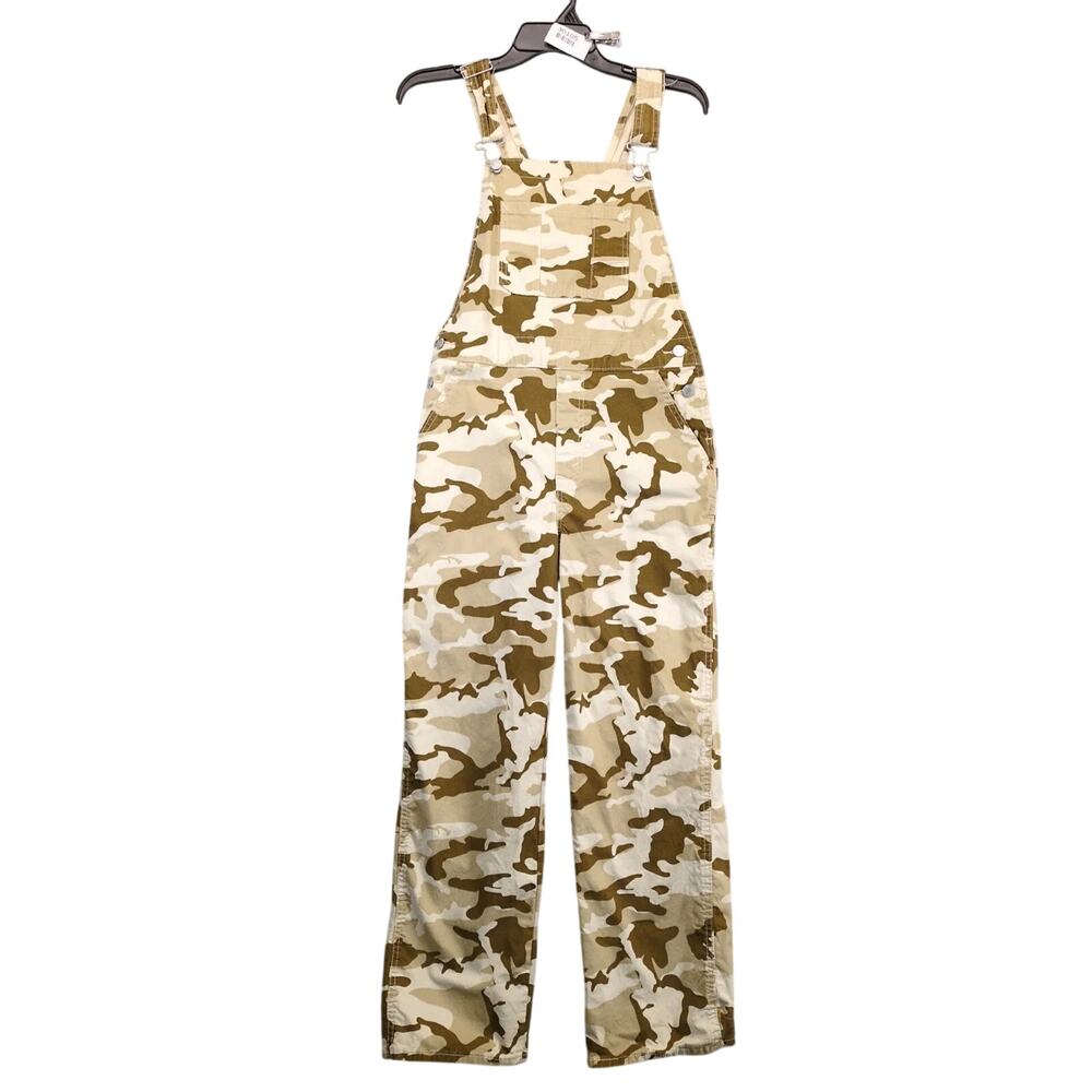 Levi's Signature Brown Camo Bib Overalls Women's XL 30x27.5" Pockets Workwear